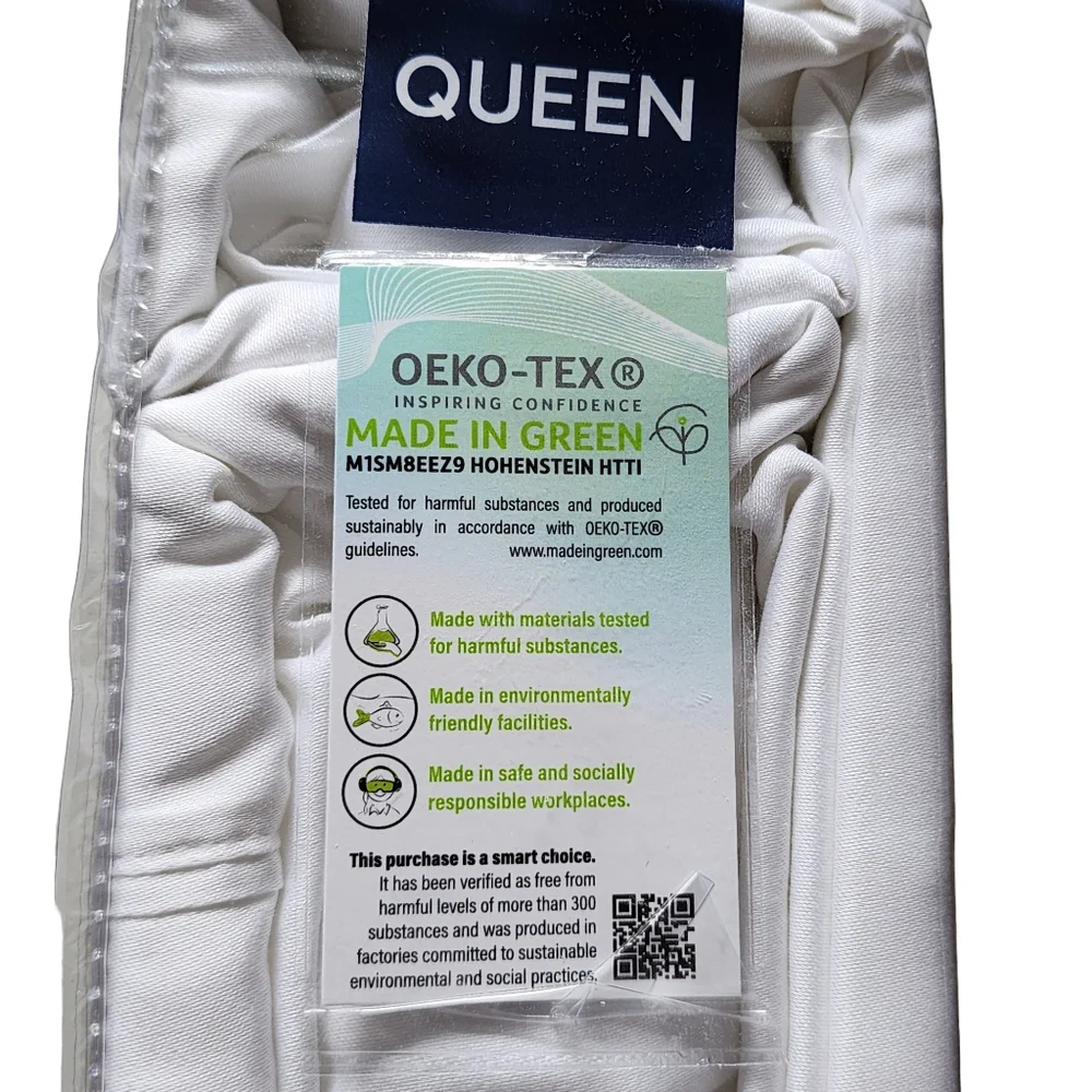 Avalon Collection Queen 6‎ pcs White Sheet Set 500 Thread Count Cotton Blend